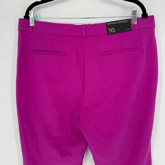 BANANA REPUBLIC RYAN DRESS PANTS FUCHSIA NWT SIZE 16 - Picture 6 of 11